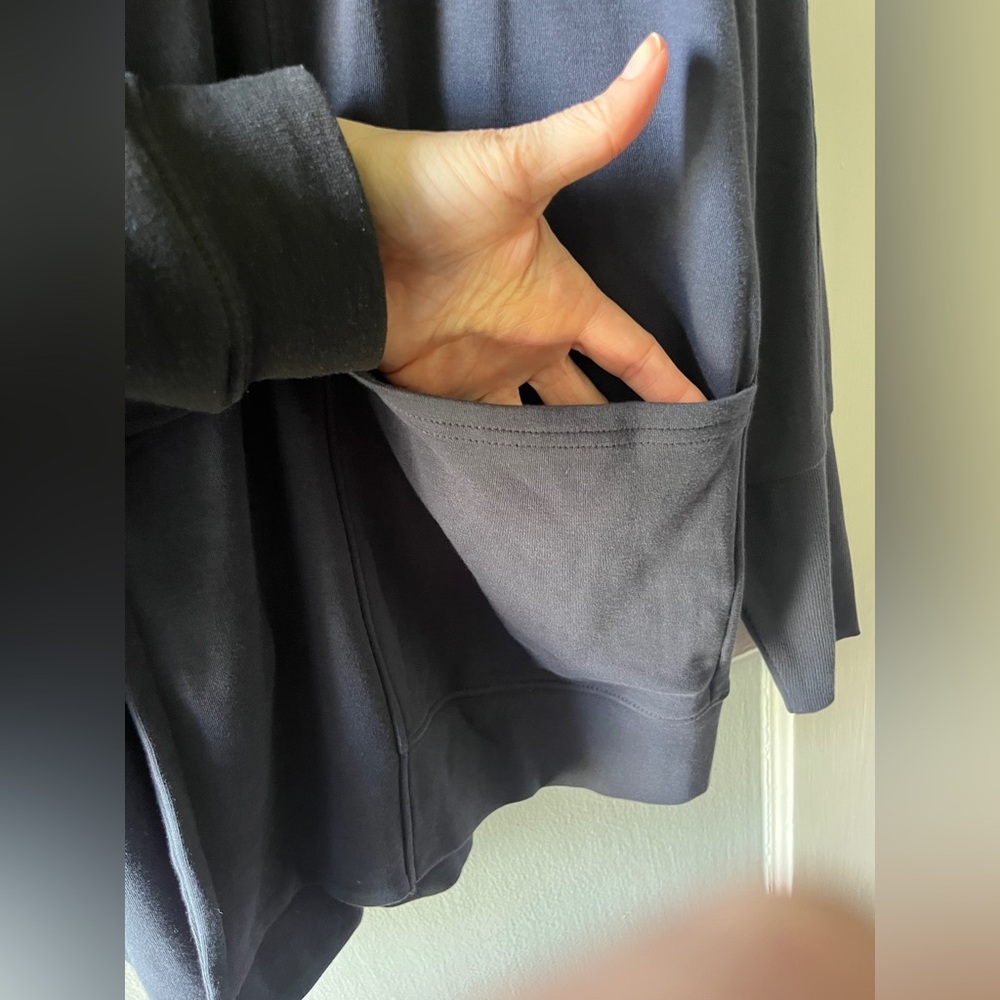 PACT Midnight Blue Organic Airplane Wrap Cardigan (M) - Picture 2 of 9